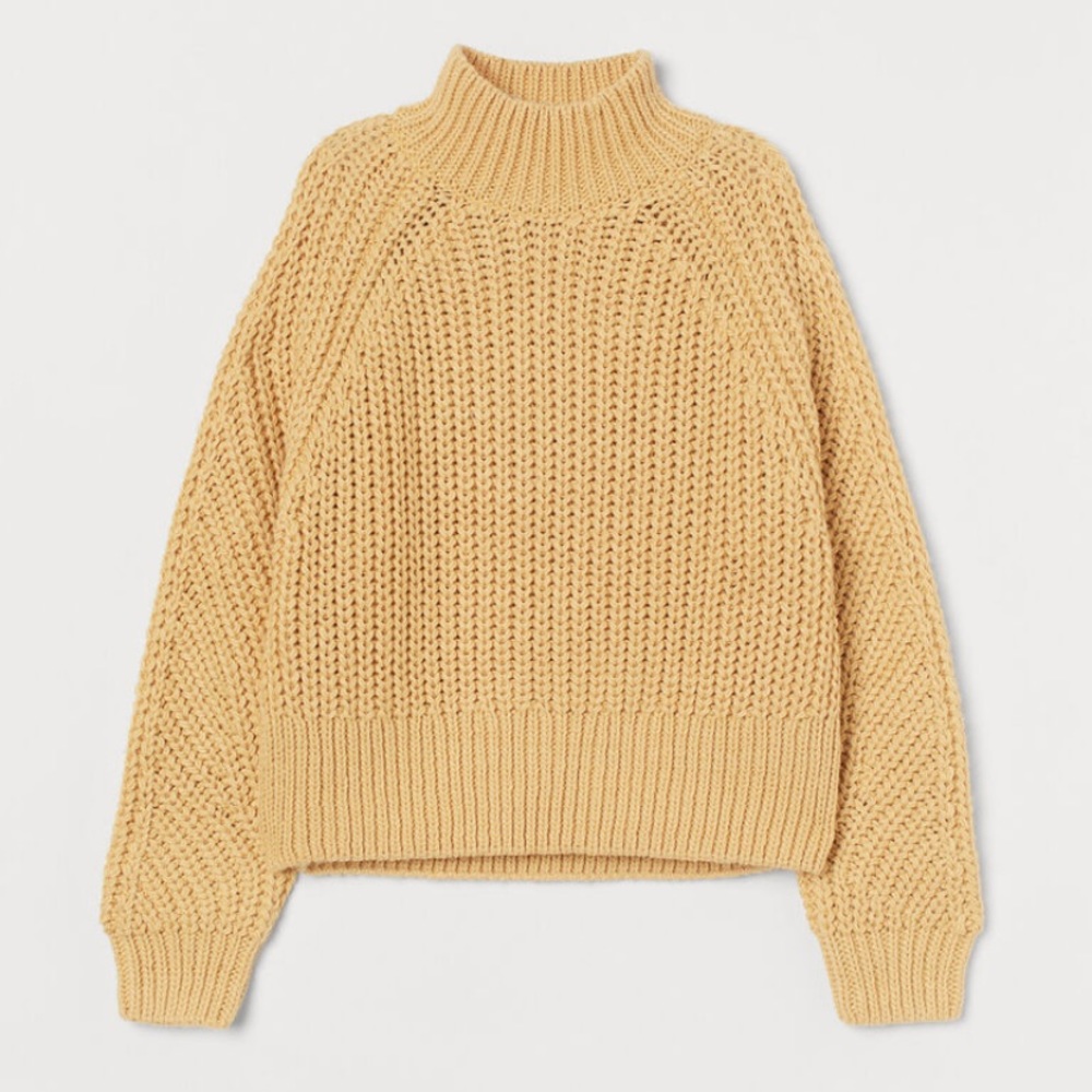 H&M Yellow Mockneck Knit Sweater